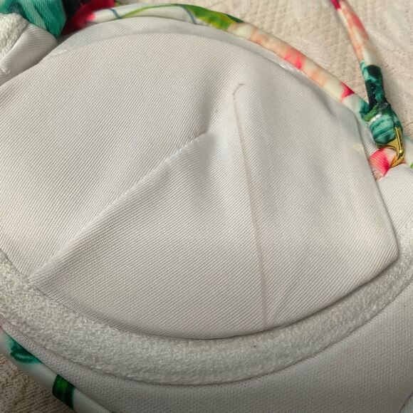 Victoria's Secret Swim Bikini Set 32B Hardware Top Bottom SP Tropical Floral New - Picture 11 of 13